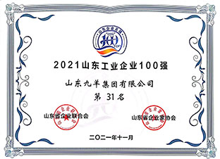 山东工业企业100强第31位 21年度