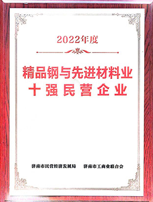 精品钢与先进材料业十强民营企业